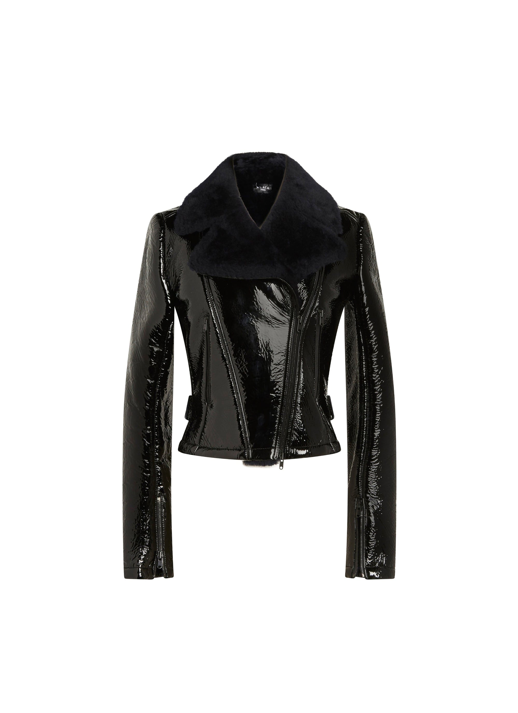 Patent leather perfecto jacket - Black & Indigo
