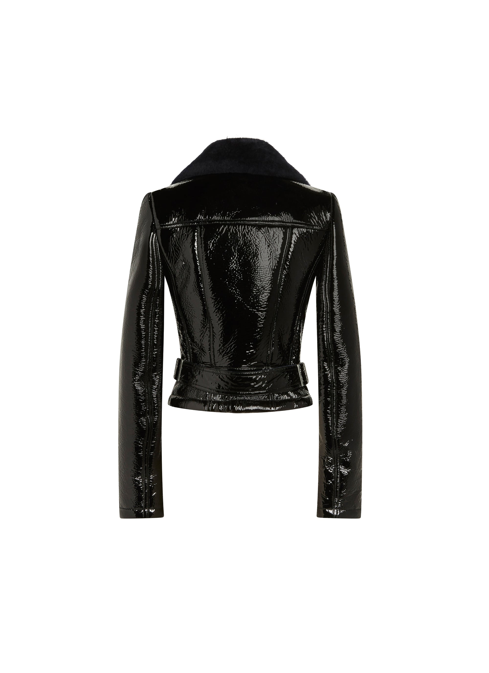 Patent leather perfecto jacket - Black & Indigo