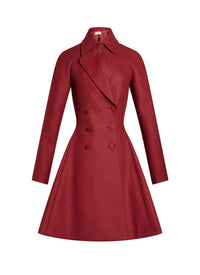 Wool drape coat - Mahogany