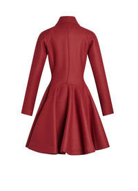 Wool drape coat - Mahogany