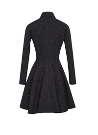 Manteau à broderie couture en laine - Nuit