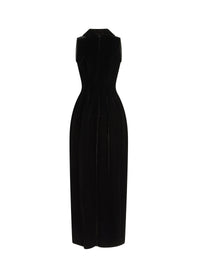 Sleeveless velvet maxi dress - Black