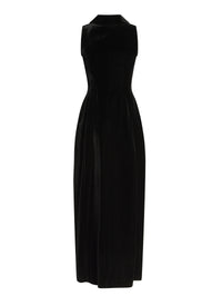 Sleeveless velvet maxi dress - Black