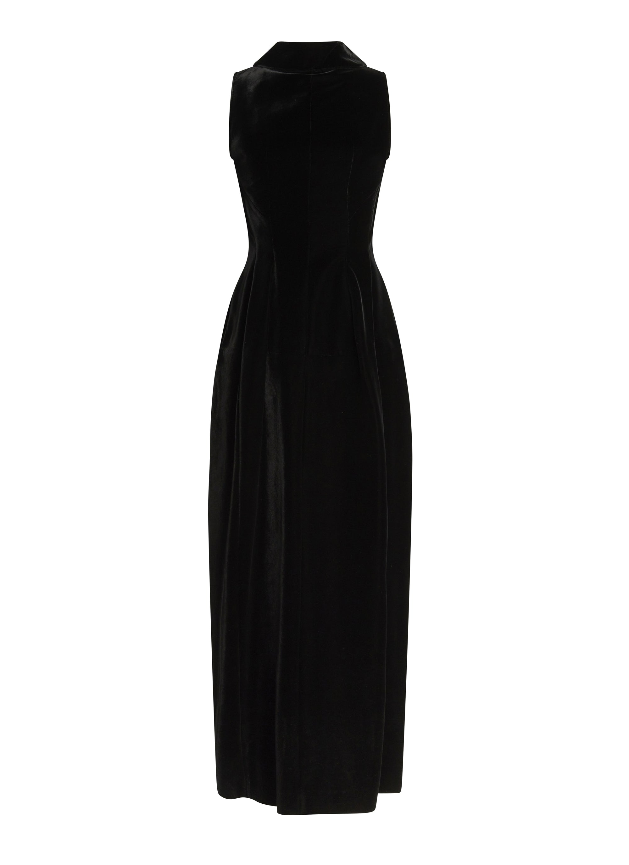 Sleeveless velvet maxi dress - Black