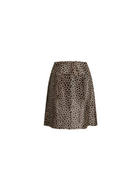 Short skirt in two-tone printed leather - Black & White