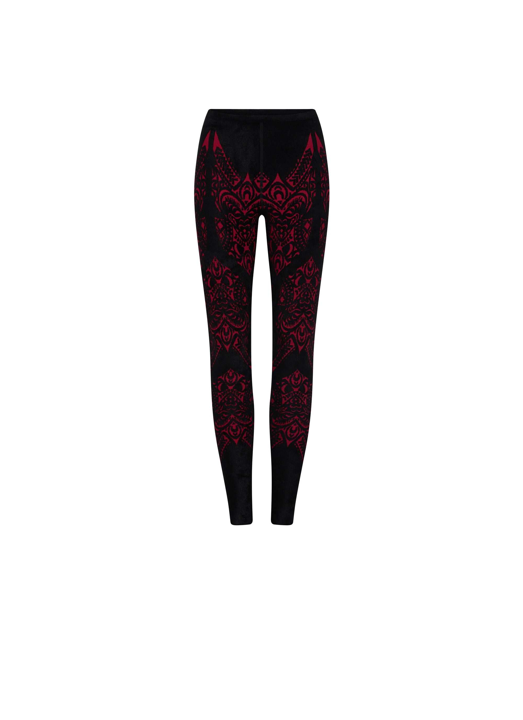 Patterned leggings - Black & Ruby