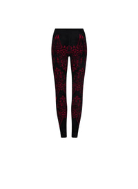 Patterned leggings - Black & Ruby