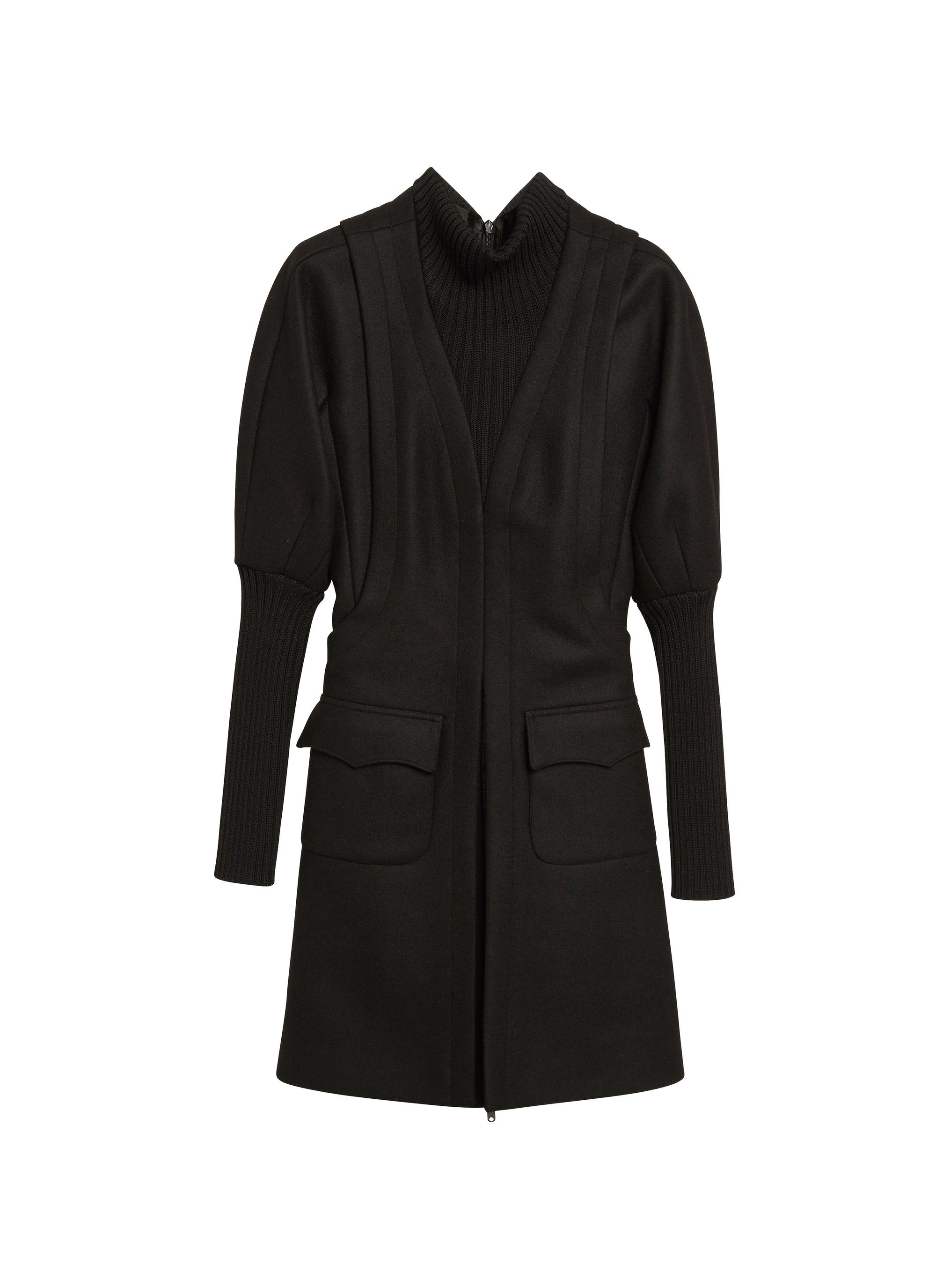 Zipped cashmere dress - Black intense