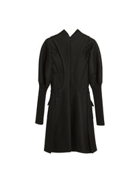 Zipped cashmere dress - Black intense