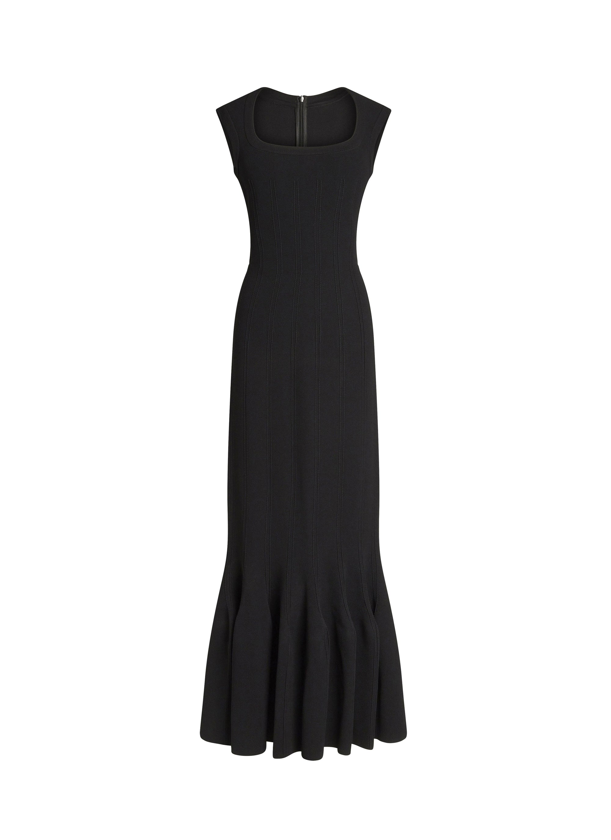 Square neck maxi dress - Black