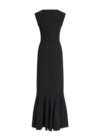 Square neck maxi dress - Black