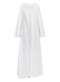 Long coat with flared sleeves - White