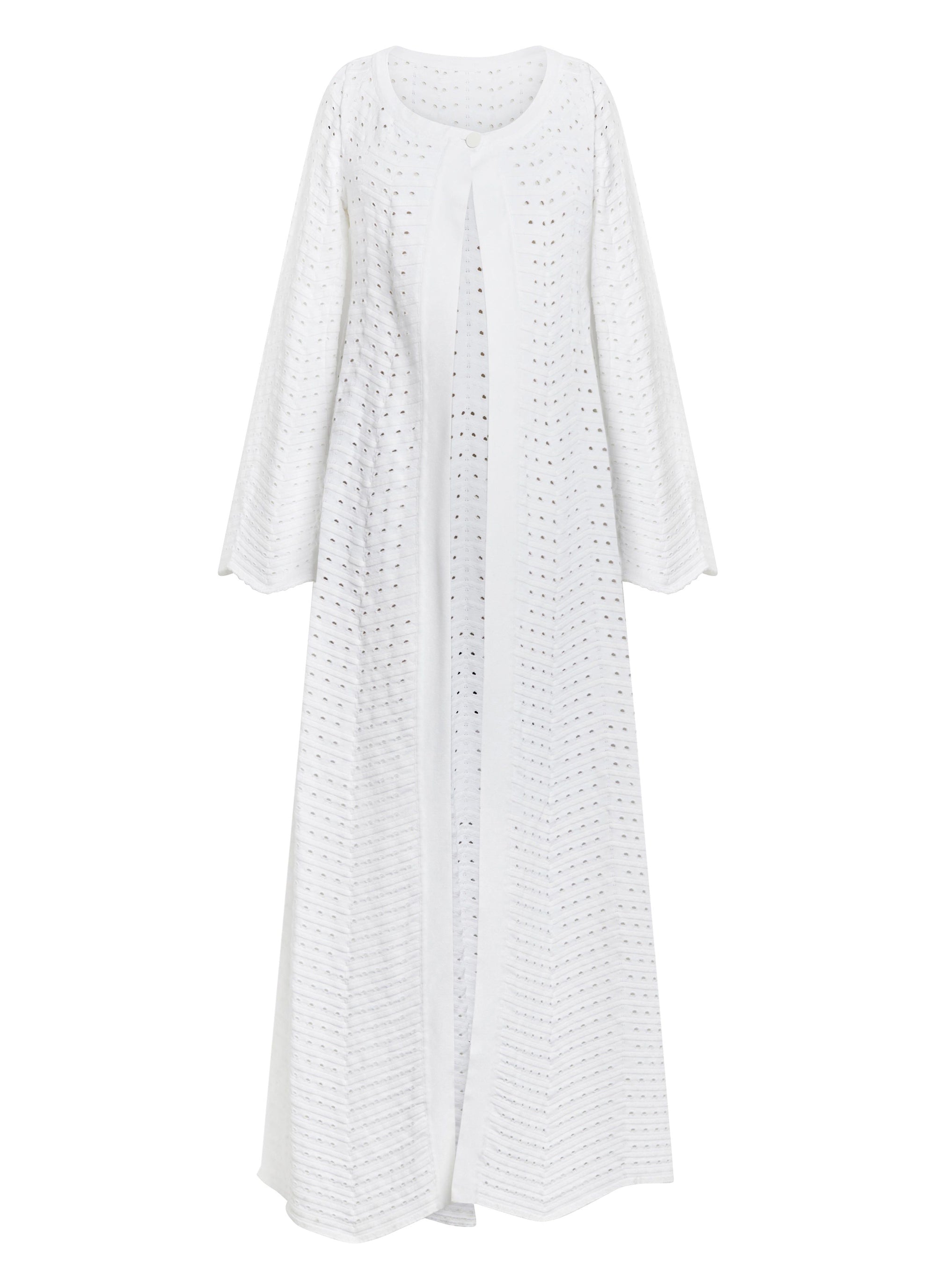 Long coat with flared sleeves - White