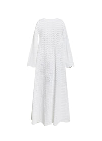 Long coat with flared sleeves - White