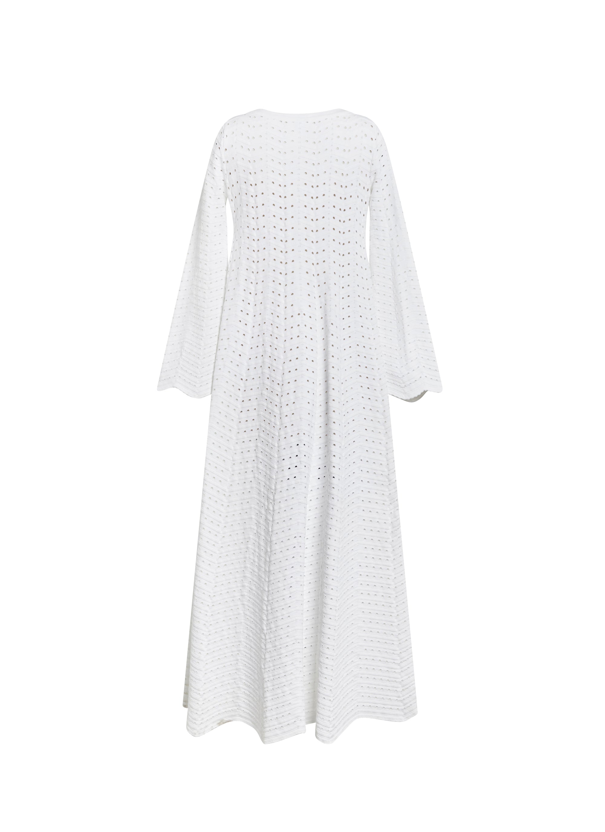 Long coat with flared sleeves - White