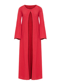 Long coat with flared sleeves - Red