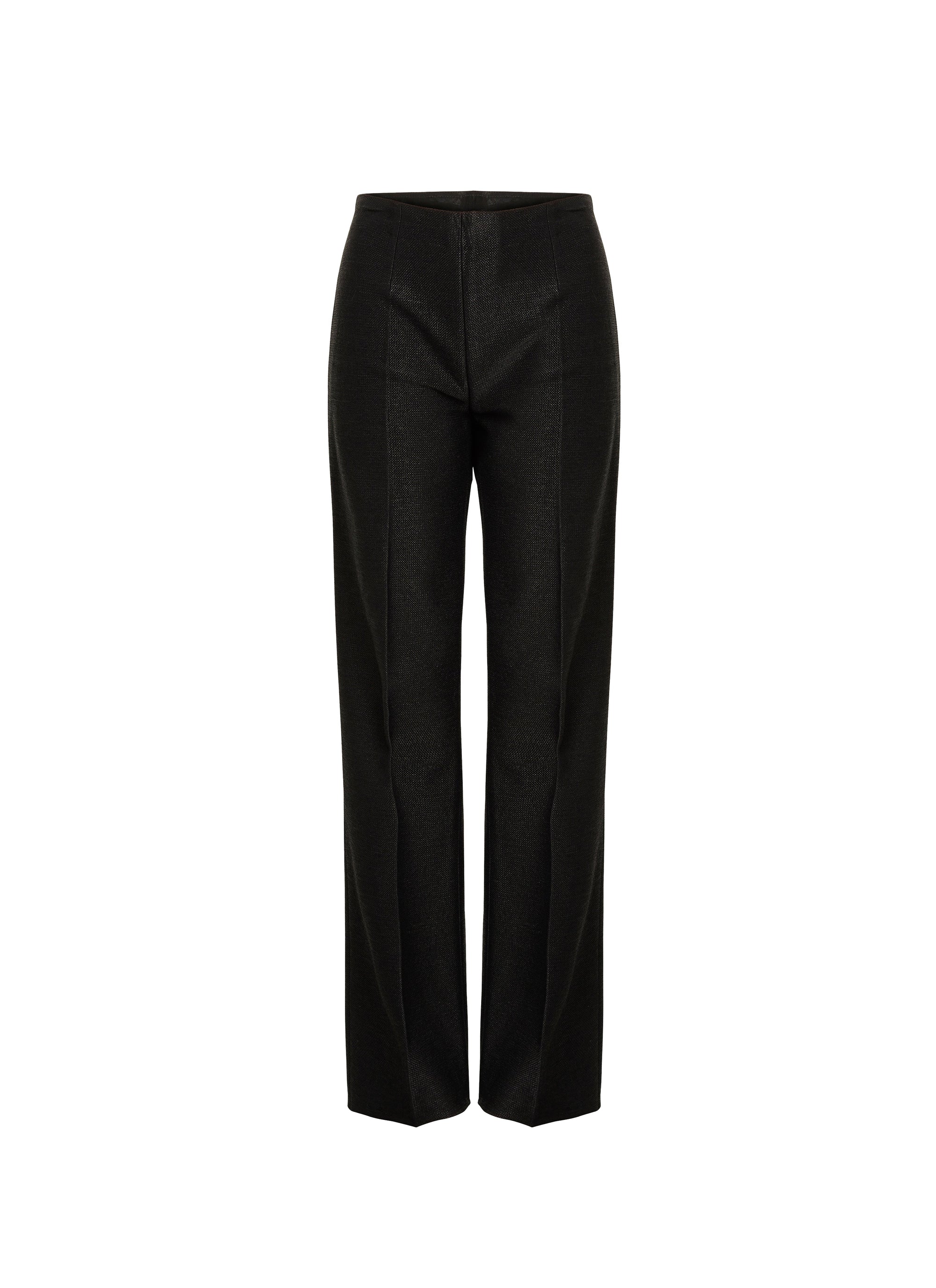 Wide-leg trousers in raffia - Black intense
