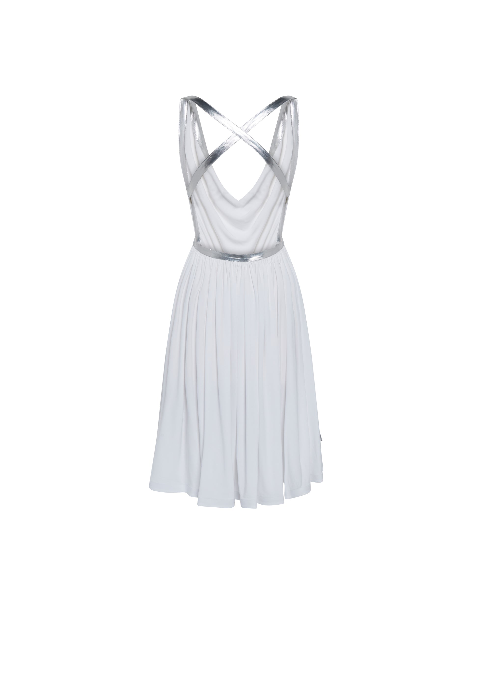 Robe fluide à col bénitier - Blanc