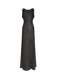 Metallic silk blend maxi dress - Black & Silver