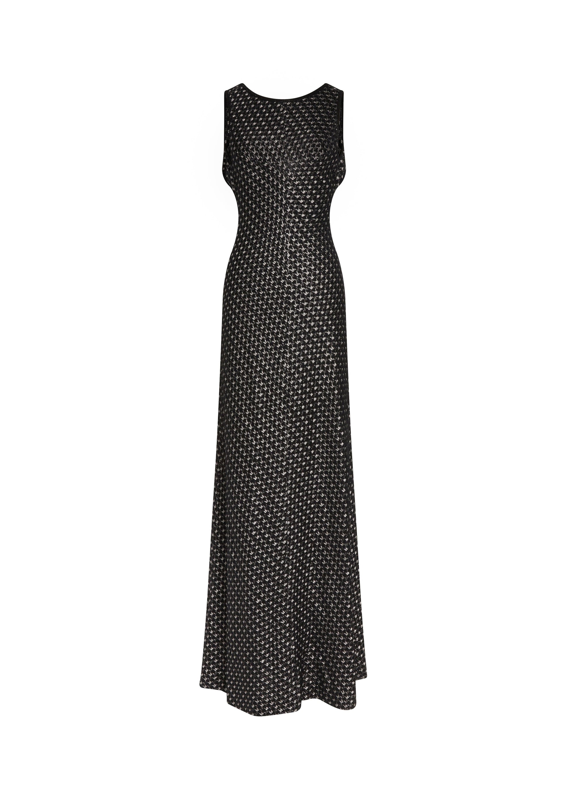 Metallic silk blend maxi dress - Black & Silver