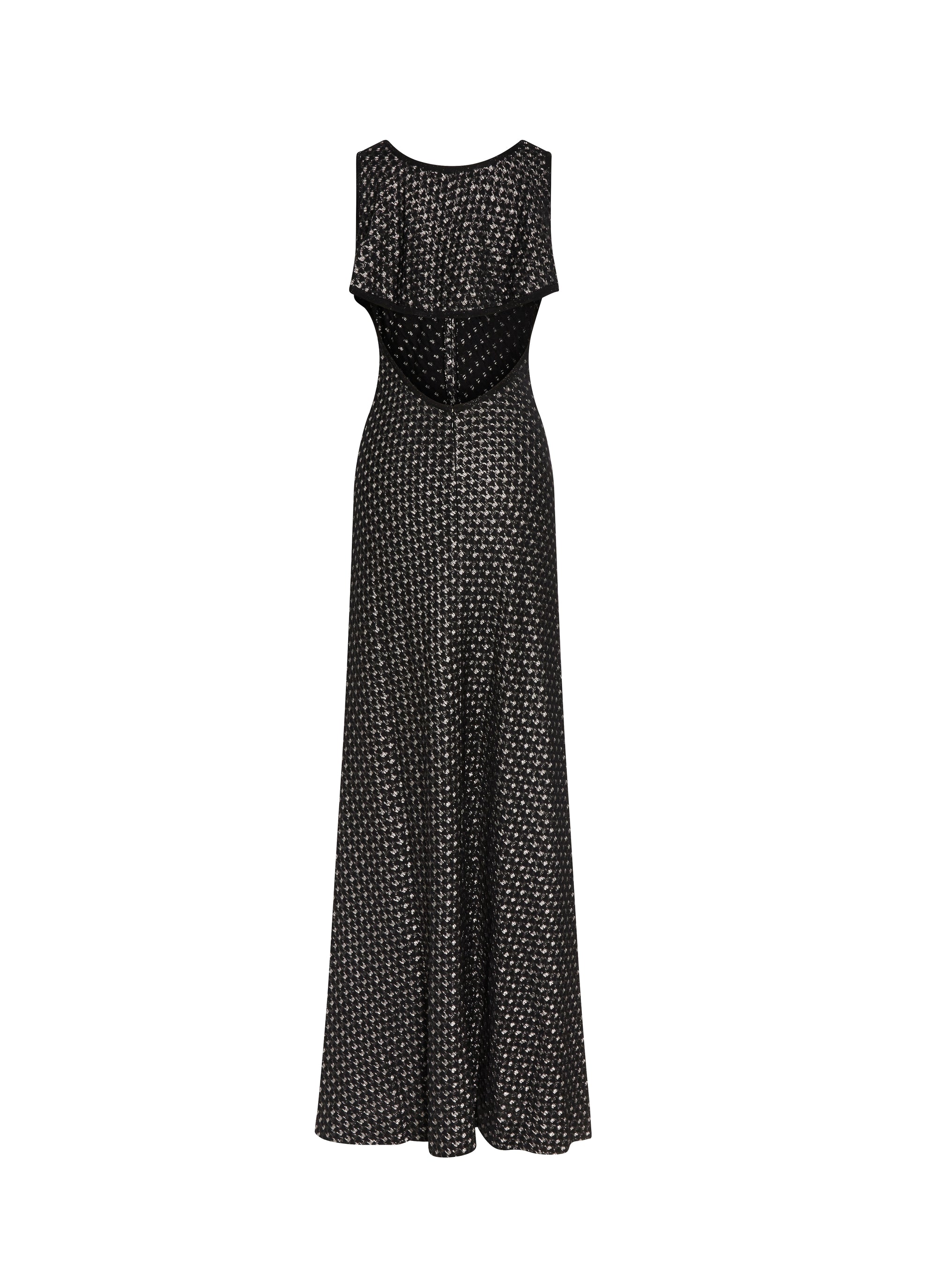 Metallic silk blend maxi dress - Black & Silver