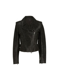 Leather Croco Perfecto - Black