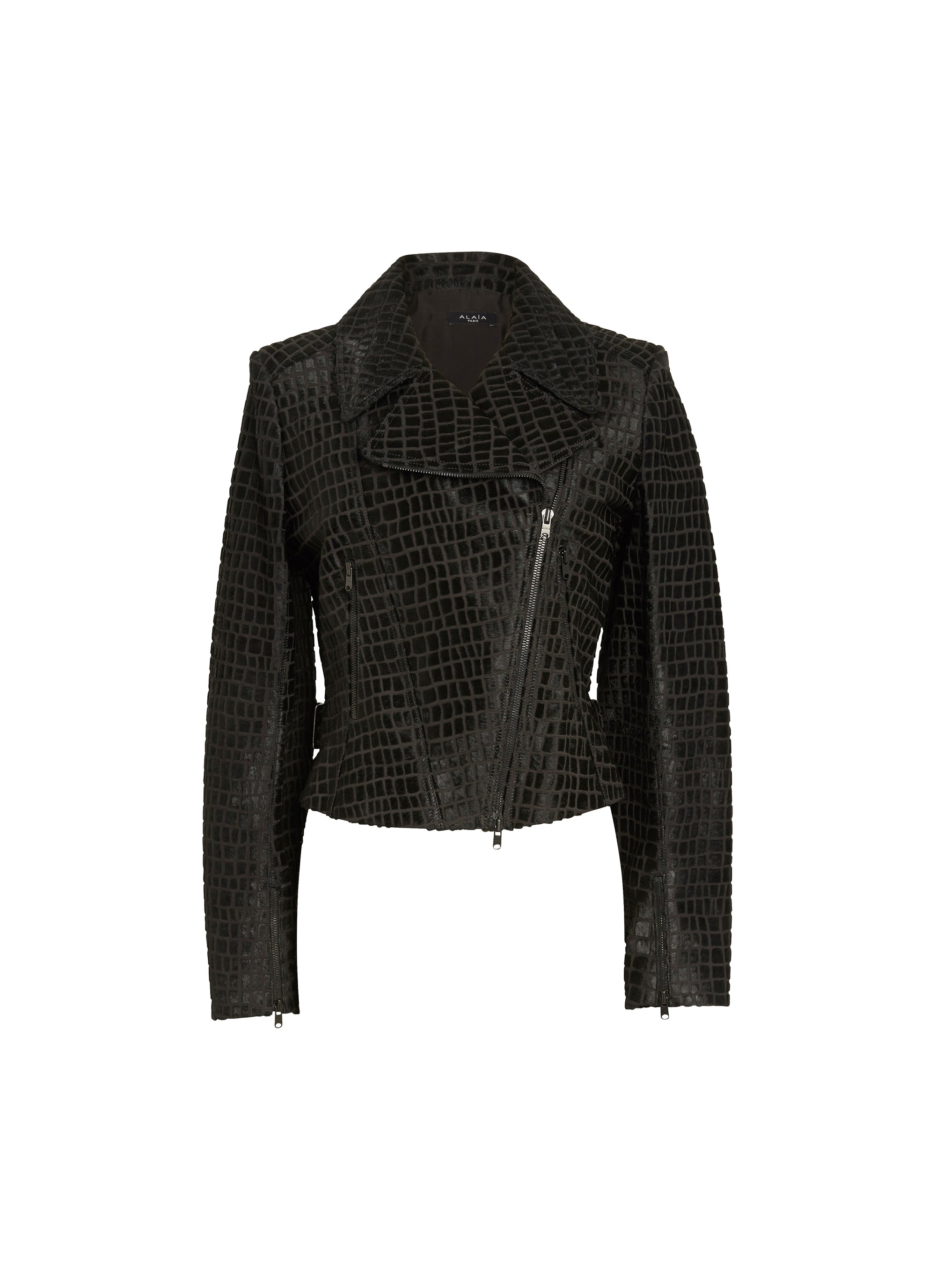 Leather Croco Perfecto - Black