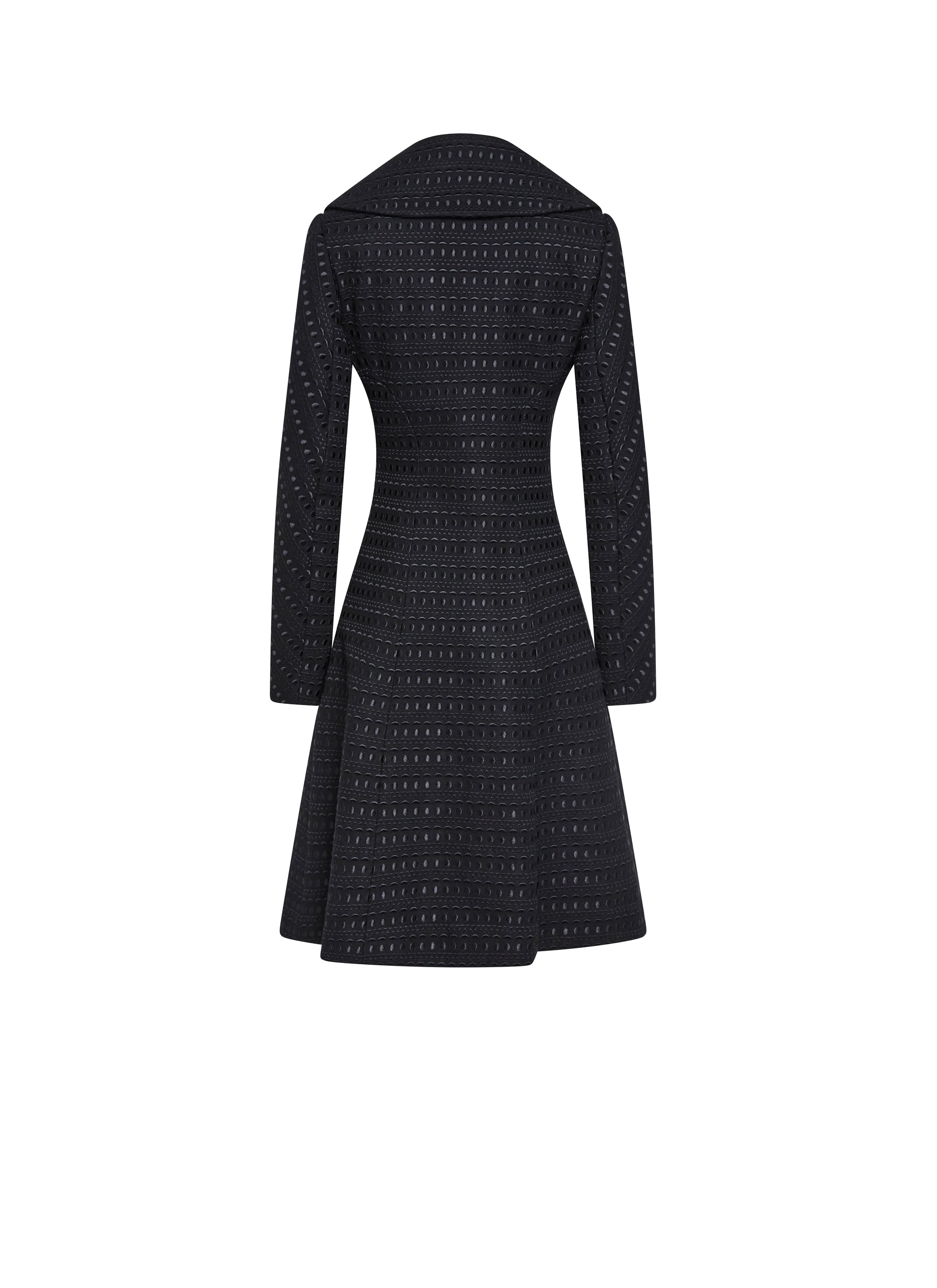 Manteau croisé à double boutonnage en laine - Noir