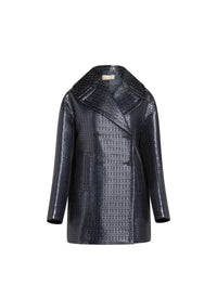 Manteau en jacquard de laine vienne - Multicolor