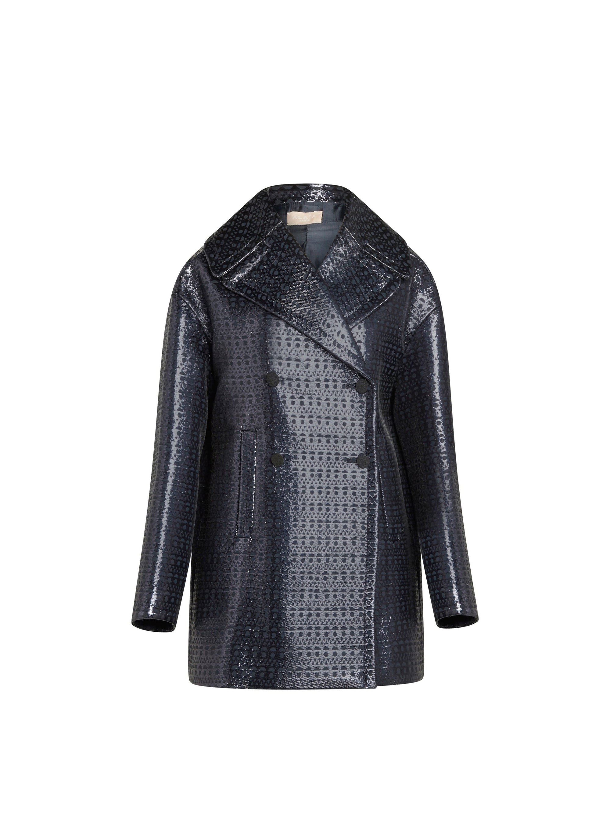 Manteau en jacquard de laine vienne - Multicolor