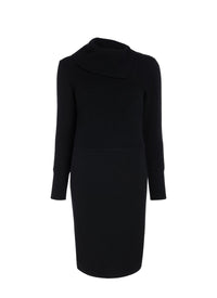 Robe à manches longues en laine - Noir