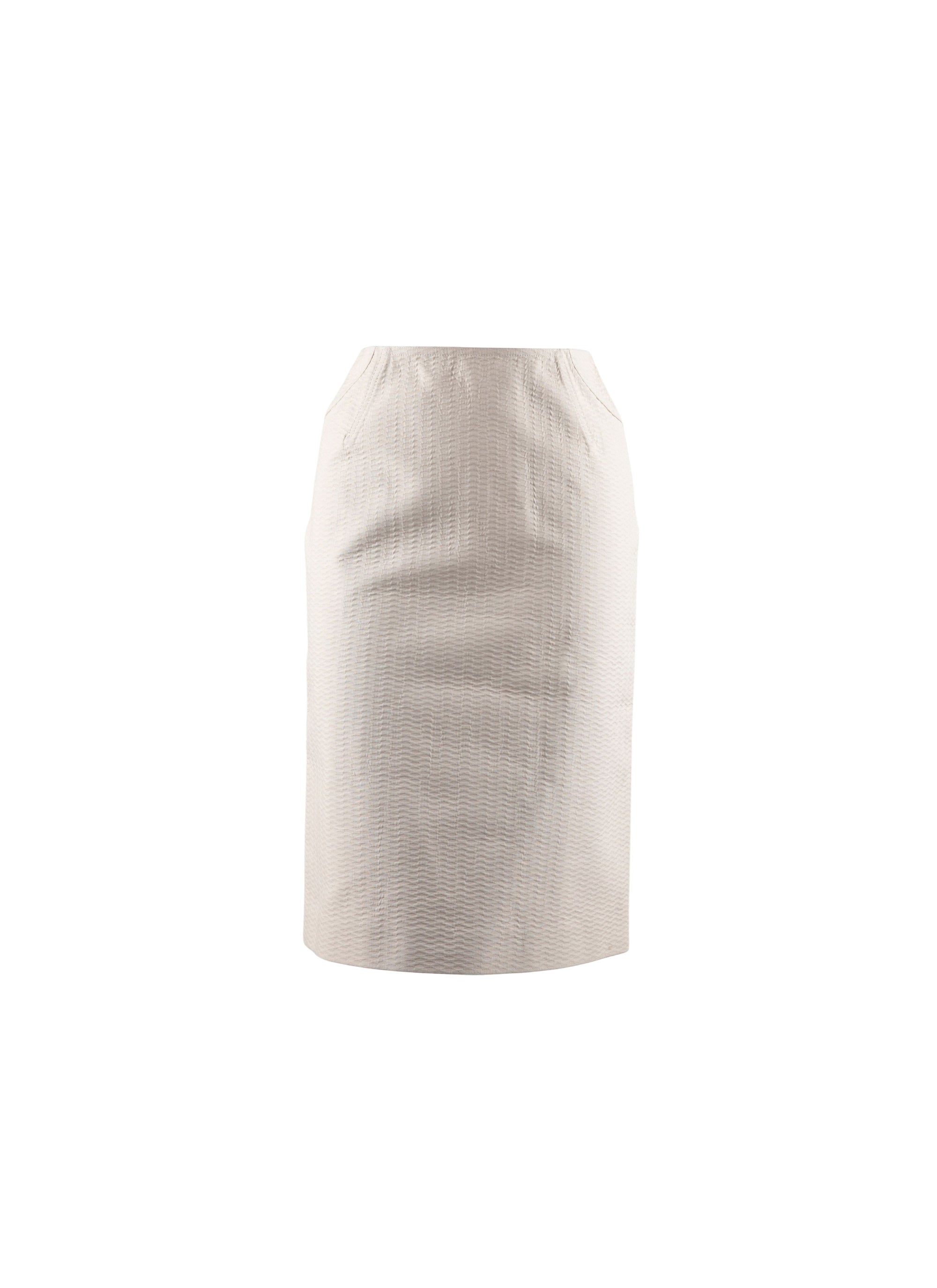 Honeycomb pencil skirt with seam detail - Pearl