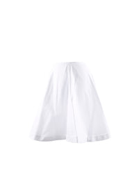 Plain short flared skirt with details - White