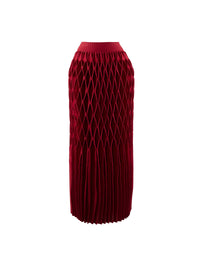 Jupe longue en maille taille élastique - Laque
