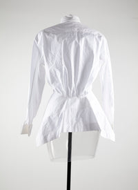 Long-sleeved basque shirt - White