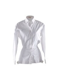 Long-sleeved basque shirt - White
