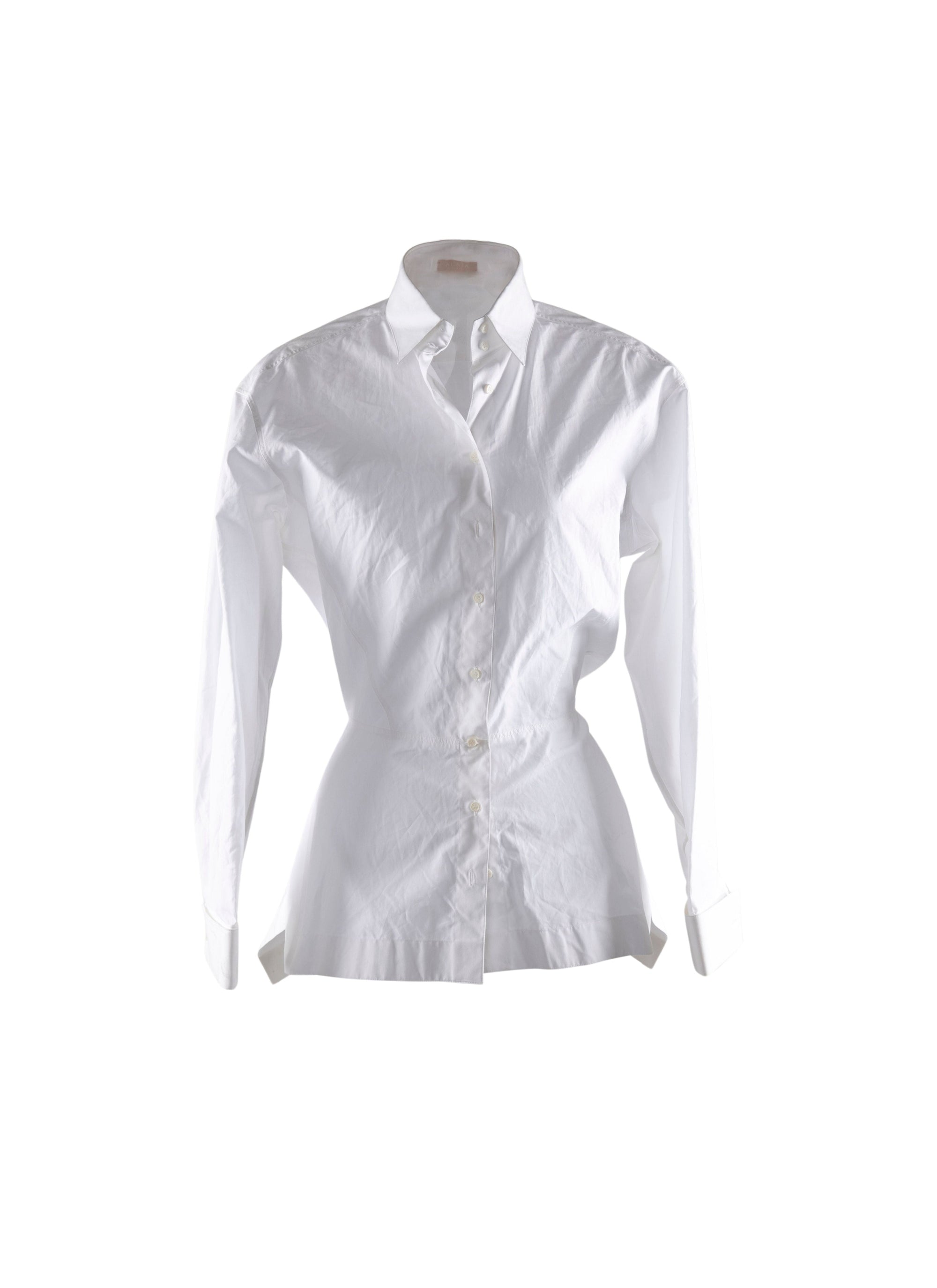 Long-sleeved basque shirt - White