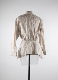 Long-sleeved basque shirt - Pearl