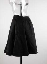 Jupe patineuse unie - Noir intense