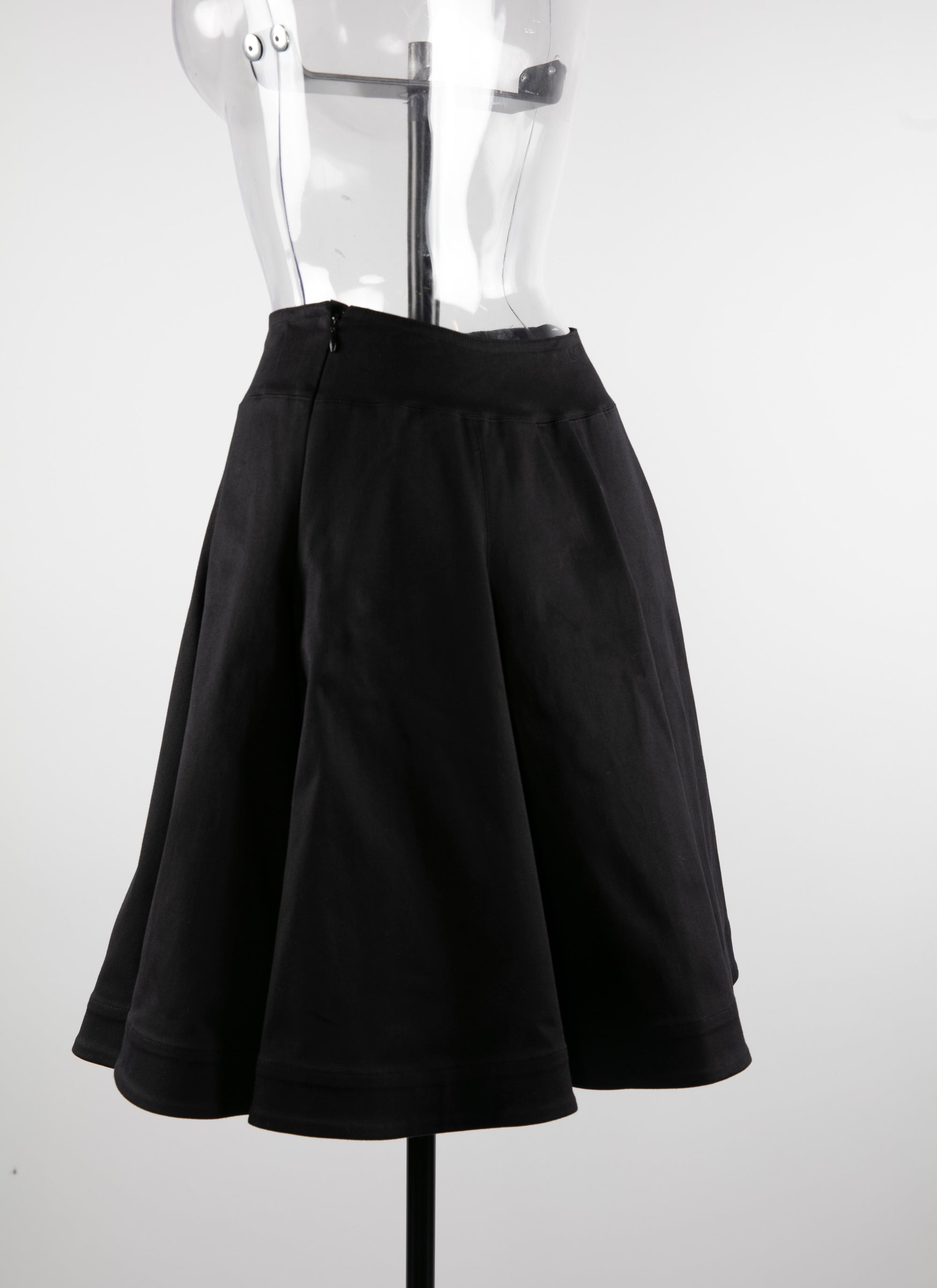 Jupe patineuse unie - Noir intense