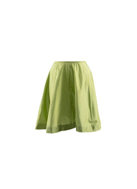 Plain skater skirt with details - Green