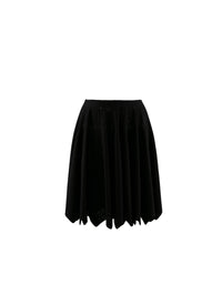 Jupe plissée en maille ajourée - Noir