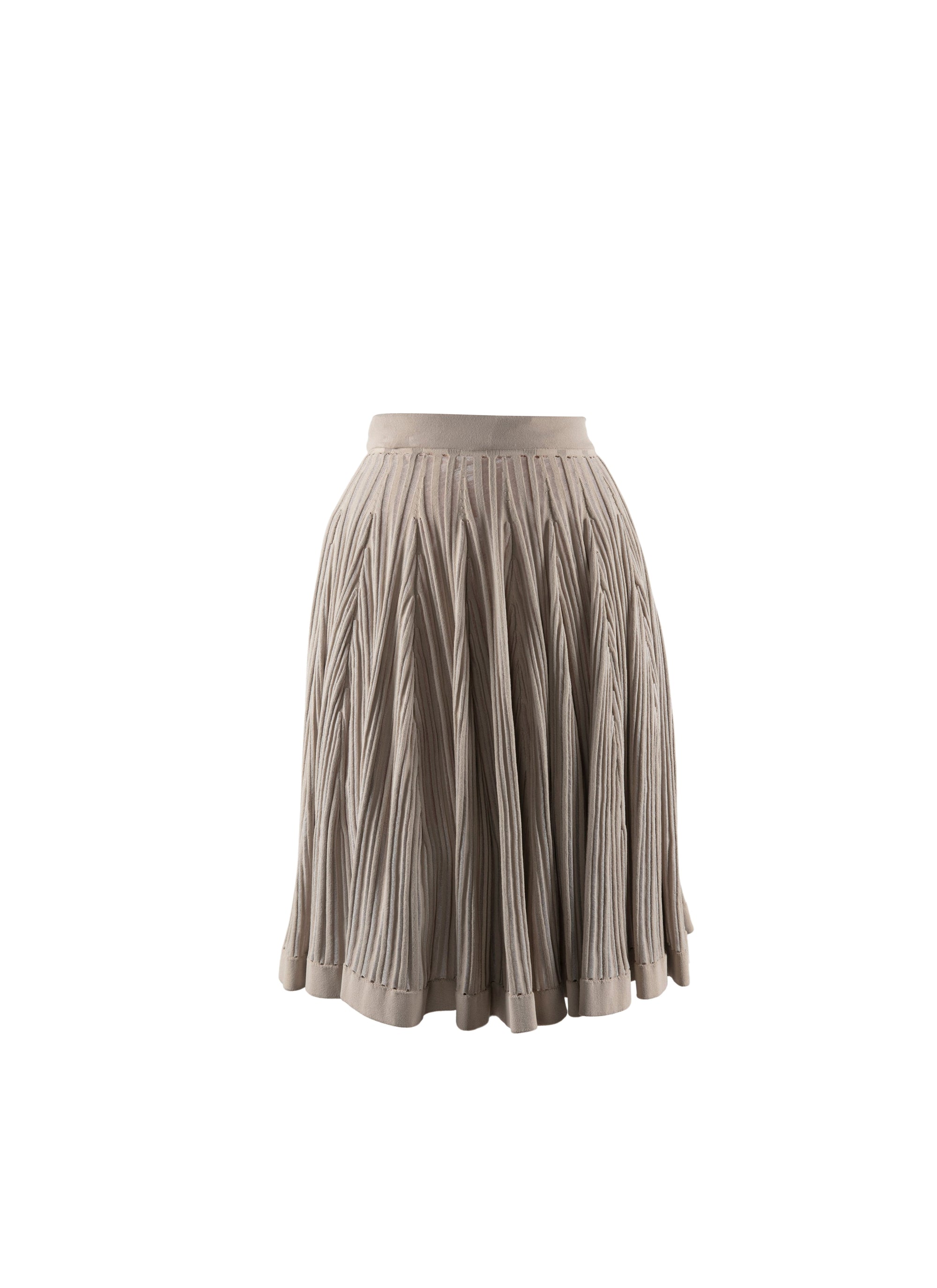 Plain pleated short skirt - Pearl