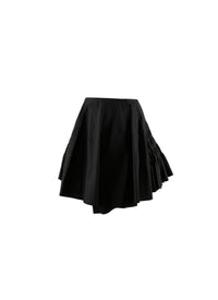 Asymmetrical pleated skater skirt - Black intense