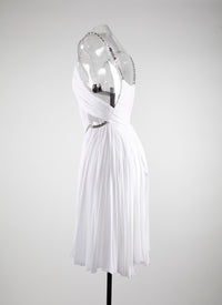 Short dress with heart embellished straps and belt - White iridescent