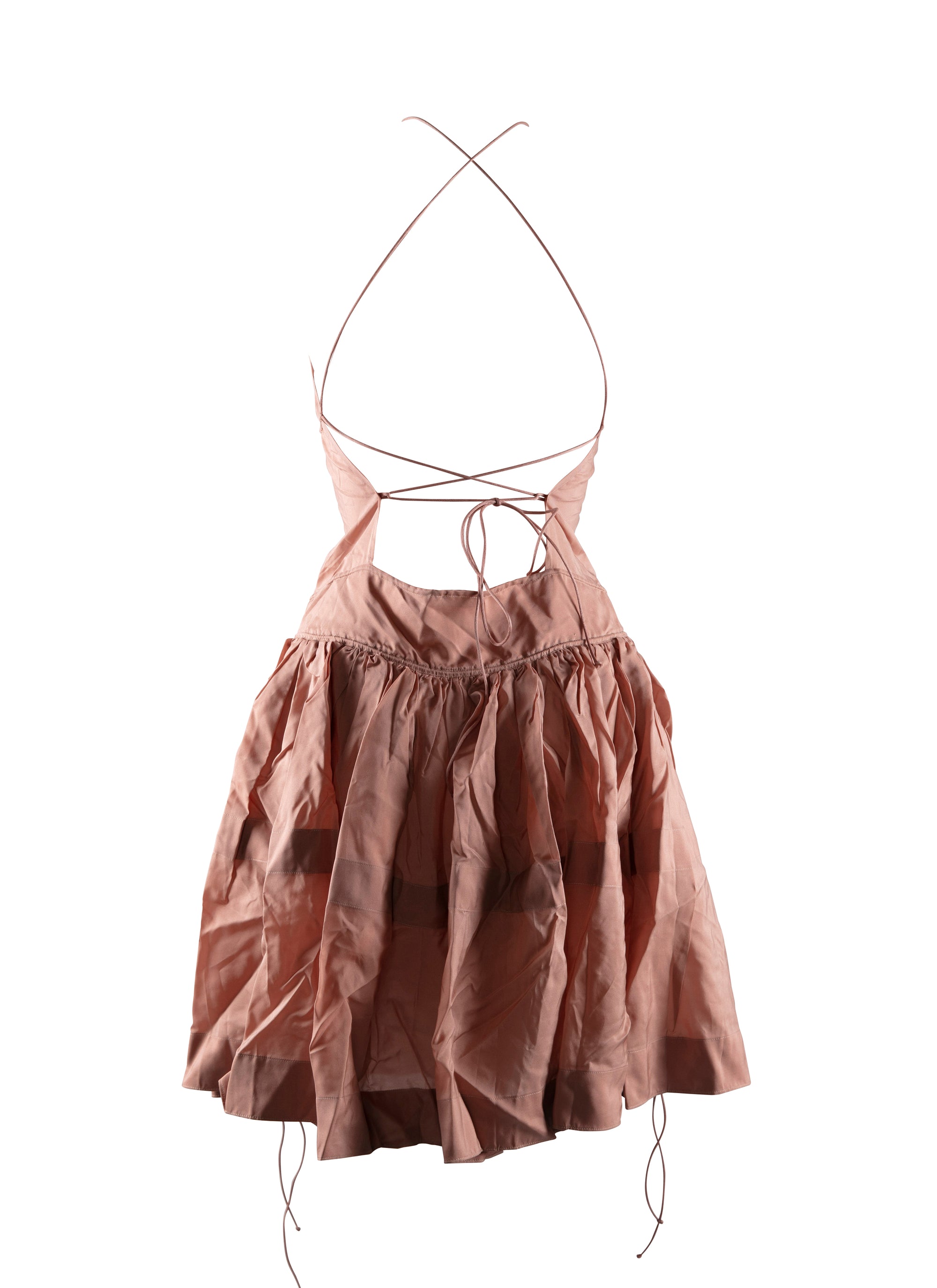 Sleeveless silk dress - Hazelnut & Gold