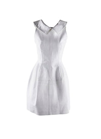Robe courte évasée sans manches à col chemise - Blanc