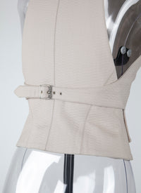 Sleeveless cardigan - Pearl