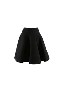 Jupe mi-longue patineuse unie - Noir charbon