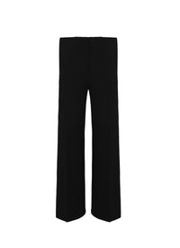 Wool crepe trousers - Black